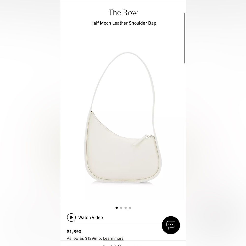 The Row Half-Moon Leather Shoulder Bag in New Ivory